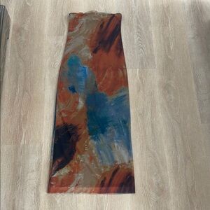 Zara Abstract Multicolor Women's Strapless Midi Dress